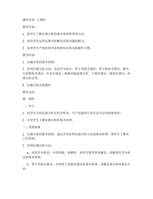 仪器分析教案_清华大学