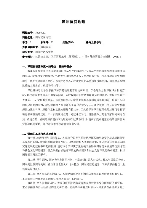 国际贸易地理