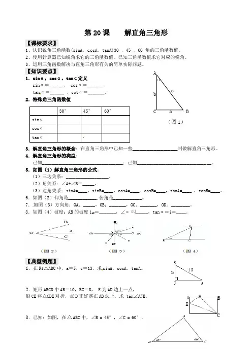 解直角三角形导学案