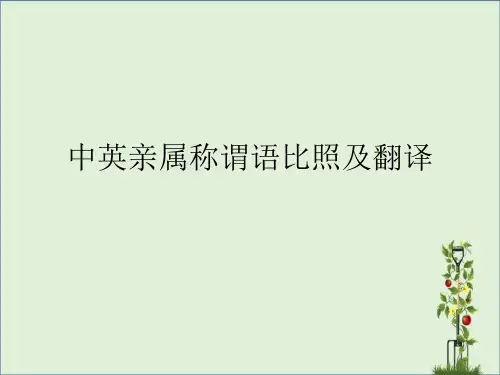 中英亲属称谓语对比研究概要