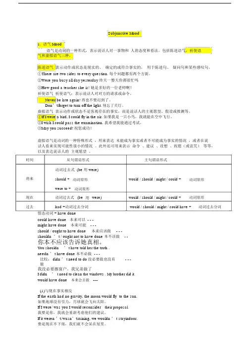 专业四级考试语法-虚拟语气(全).docx