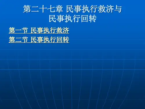 第二十七章 民事执行救济与民事执行回转