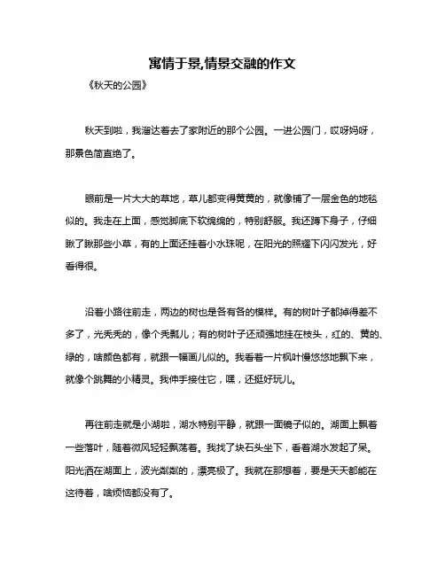 寓情于景,情景交融的作文
