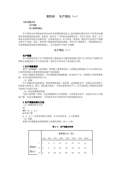 1生产函数