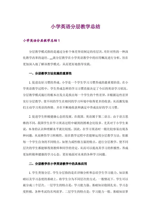 小学英语分层教学总结