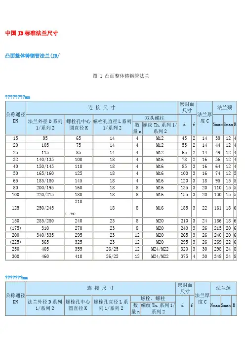 国标法兰标准尺寸