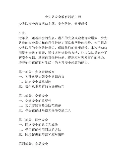 少先队安全教育活动主题