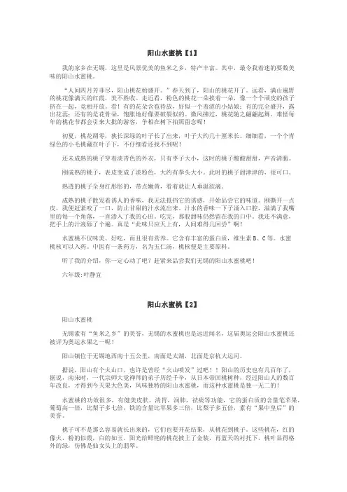 阳山水蜜桃作文
