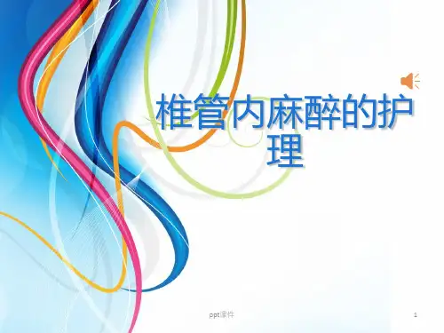 椎管内麻醉的护理  ppt课件