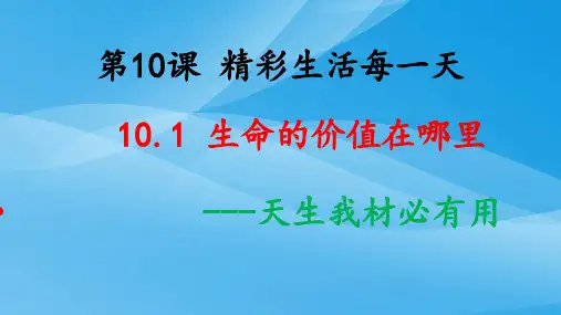 精彩生活每一天PPT课件3 鲁教版