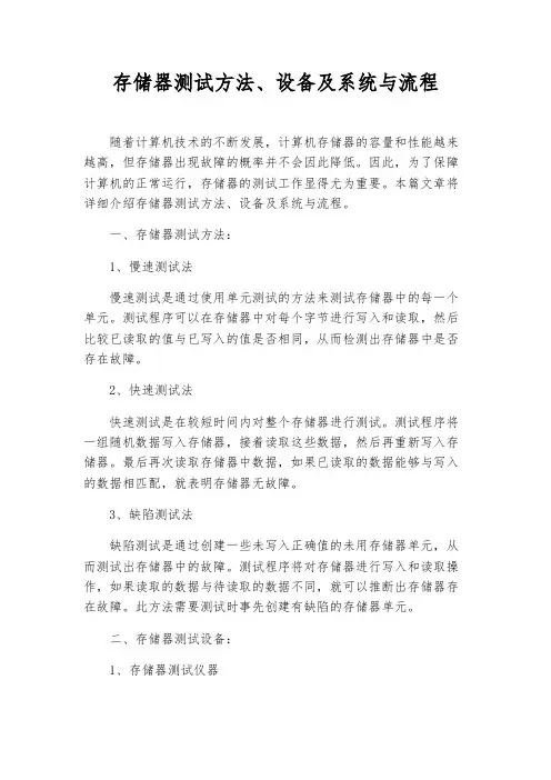 存储器测试方法、设备及系统与流程