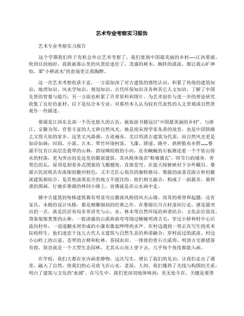 艺术专业考察实习报告