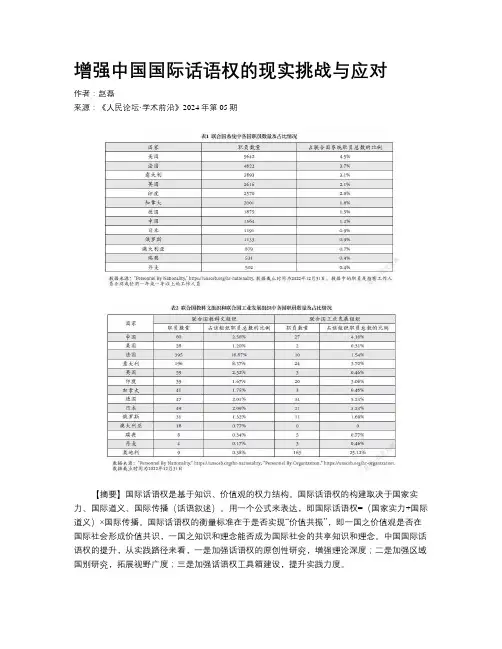 增强中国国际话语权的现实挑战与应对