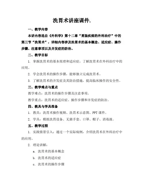 洗胃术讲座课件.