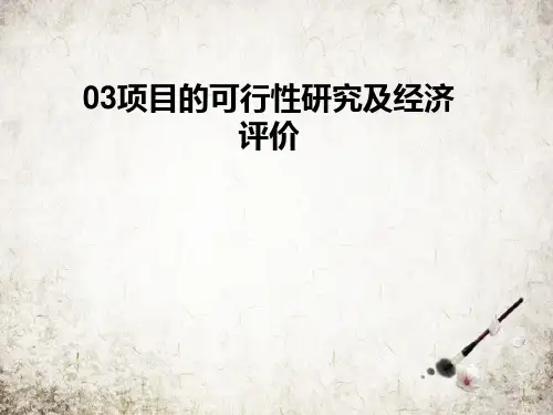 项目的可行性研究及经济评价