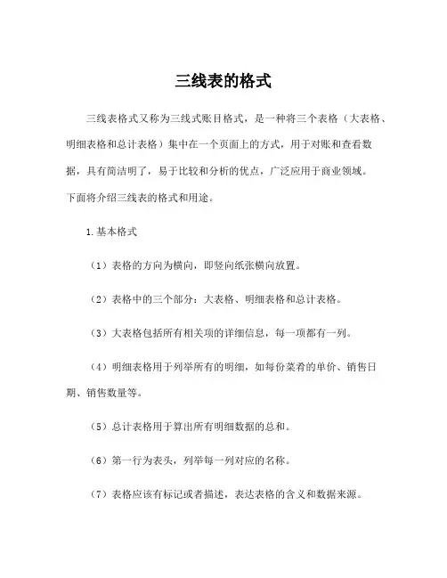 三线表的格式