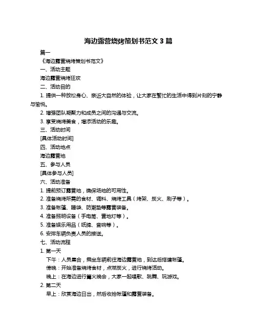 海边露营烧烤策划书范文3篇