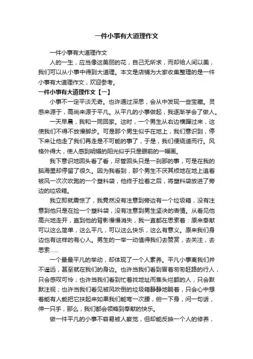 一件小事有大道理作文