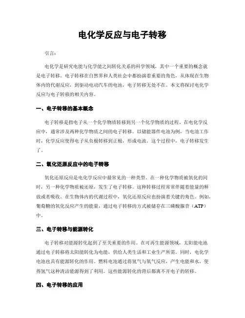 电化学反应与电子转移
