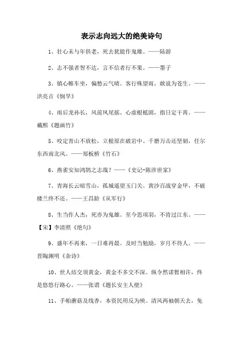 表示志向远大的绝美诗句