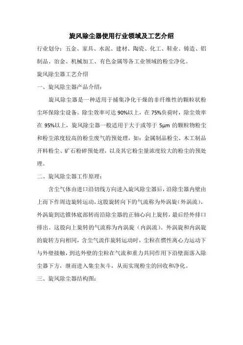 旋风除尘器使用行业领域及工艺介绍