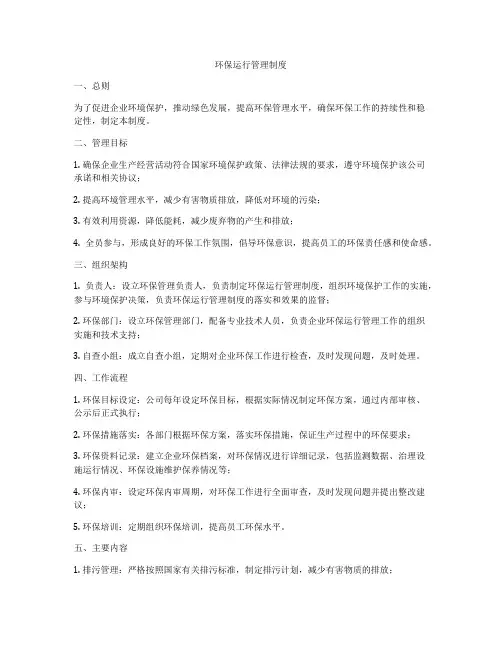 环保运行管理制度
