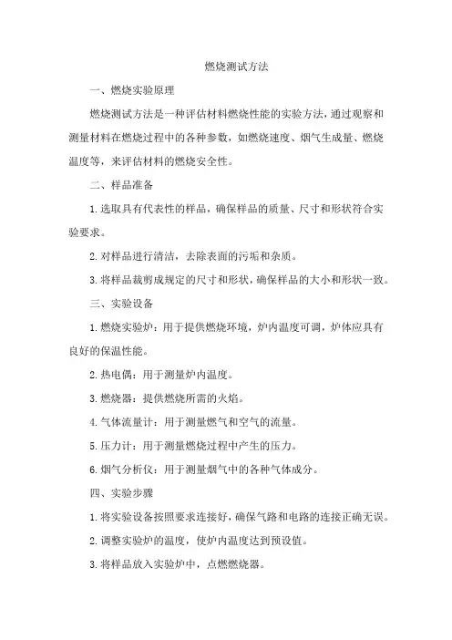 燃烧测试方法