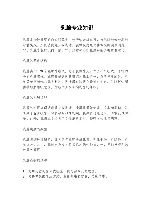 乳腺专业知识