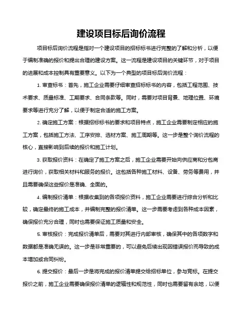 建设项目标后询价流程