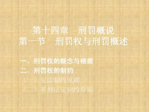 14刑罚概说