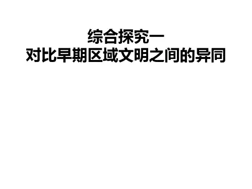 对比早期区域文明之间的异同