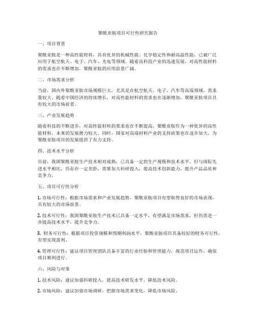 聚酰亚胺项目可行性研究报告