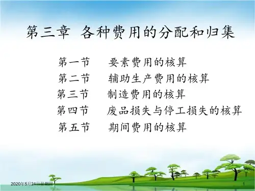 《成本会计》——第三章(要素费用)