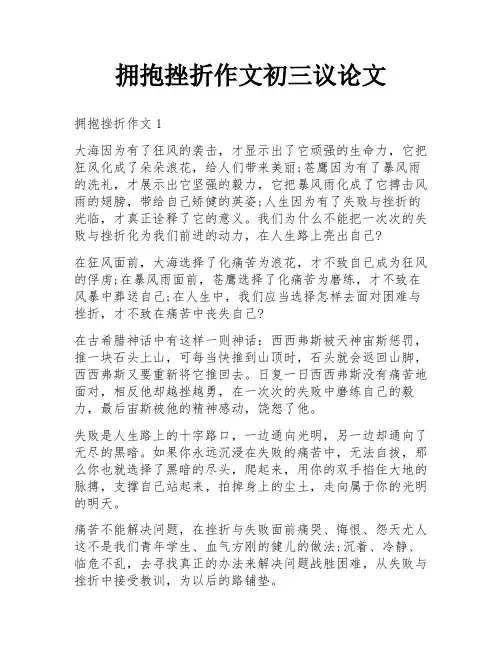 拥抱挫折作文初三议论文
