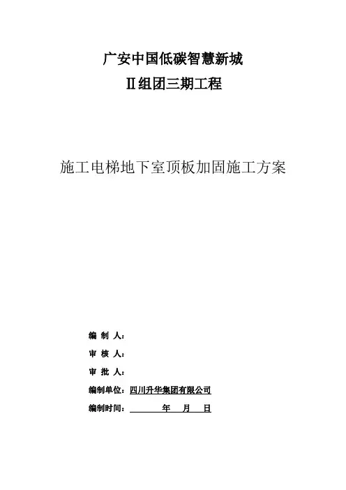 (已审)施工电梯安装在车库顶板上的施工方案