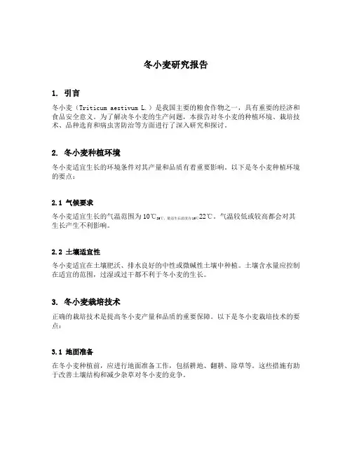 冬小麦研究报告