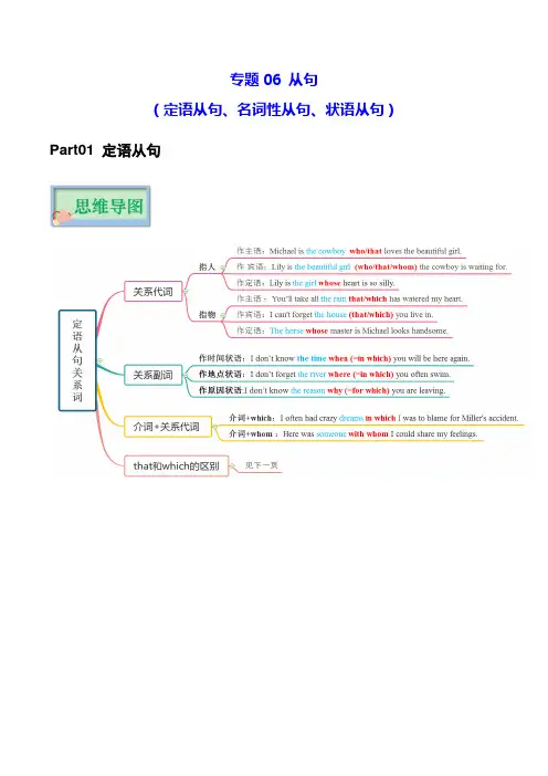 新课标高考英语备考系列：专题6从句(定语从句、名词性从句、状语从句) (复习思维导图+必备知识手册)