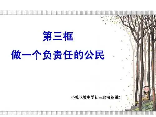 中山市小榄花城中学政治课件：人教版九年级全册 第二课第三框做一个负责任的公民