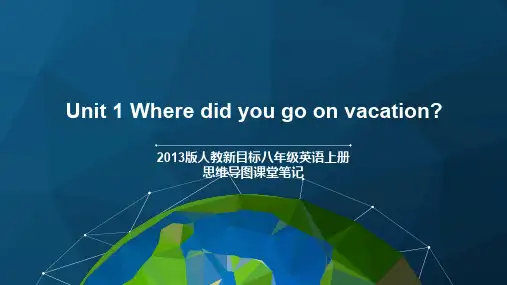 人教新目标八年级英语上册思维导图课堂笔记Unit 1 Where did you go on vacation