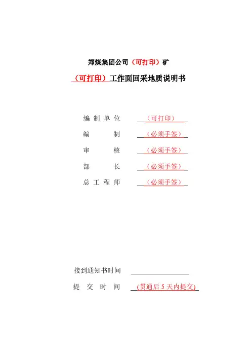 回采地质说明书模板
