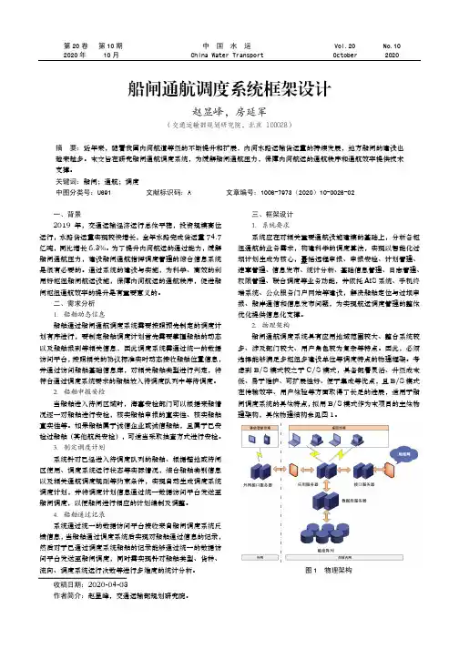 船闸通航调度系统框架设计