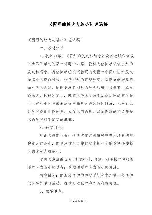《图形的放大与缩小》说课稿