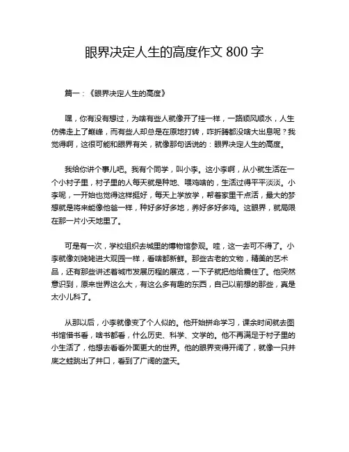 眼界决定人生的高度作文800字