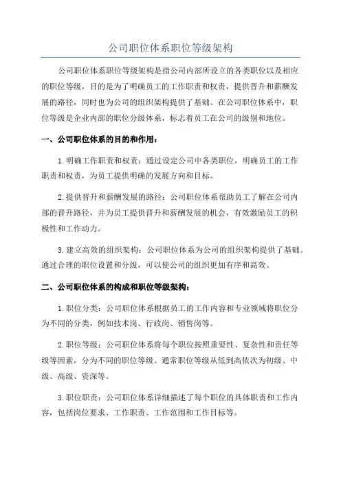 公司职位体系职位等级架构