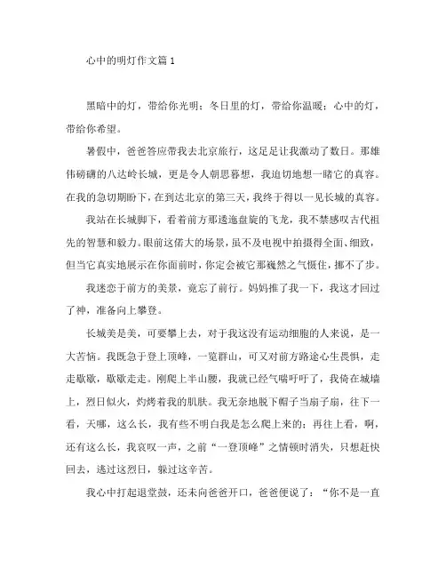 心中的明灯作文4篇