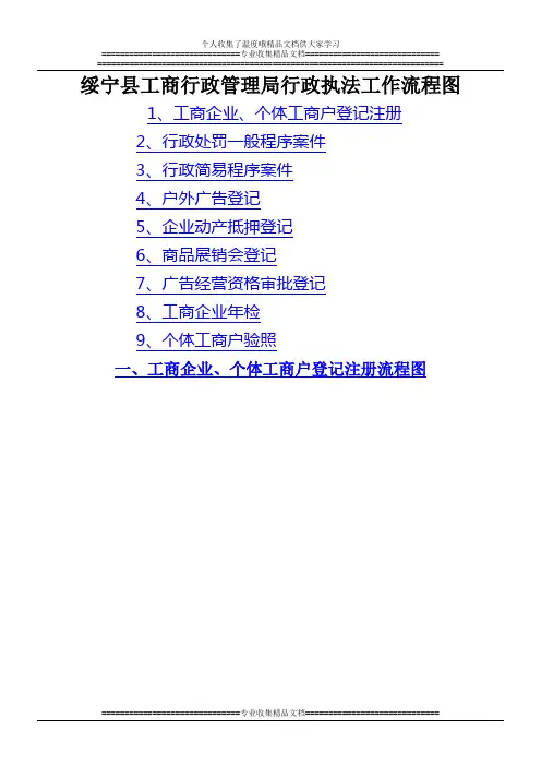 绥宁县工商行政管理局行政执法工作流程图