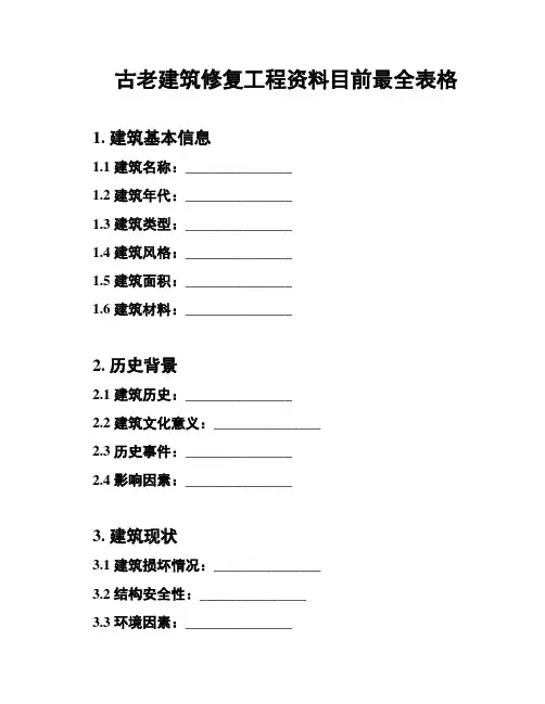 古老建筑修复工程资料目前最全表格
