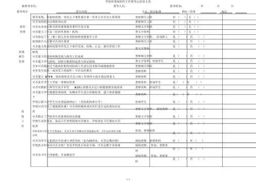 学校传染病防控工作督导记录范文表