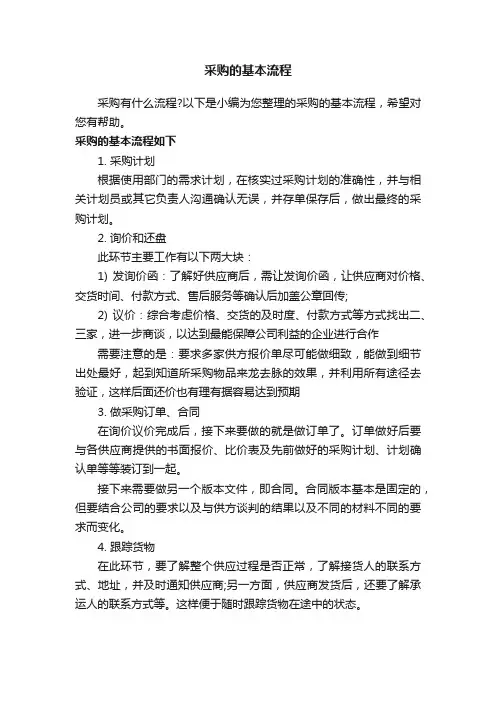 采购的基本流程