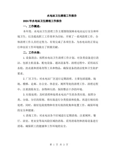 水电站卫生清理工作报告
